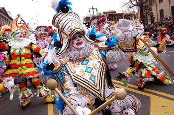 photo of mummers marching